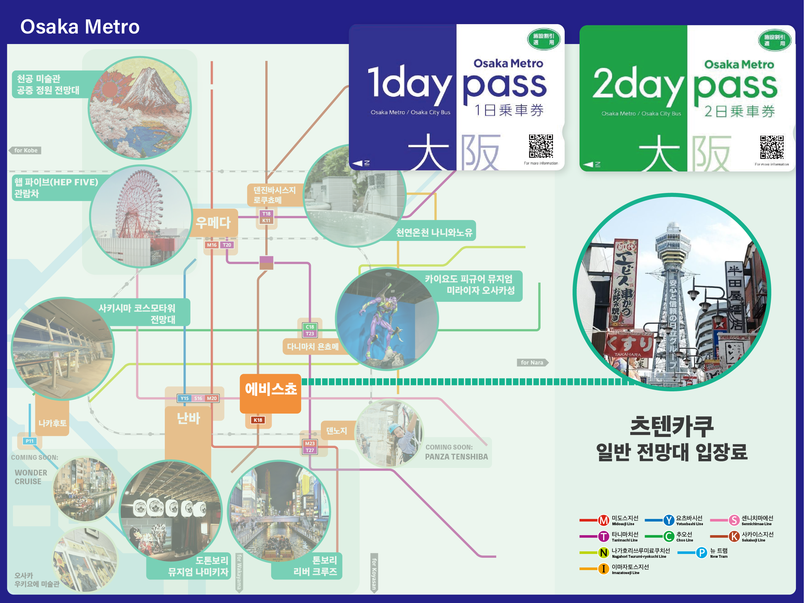 通天閣 一般展望台門票＆Osaka Metro Pass 套票